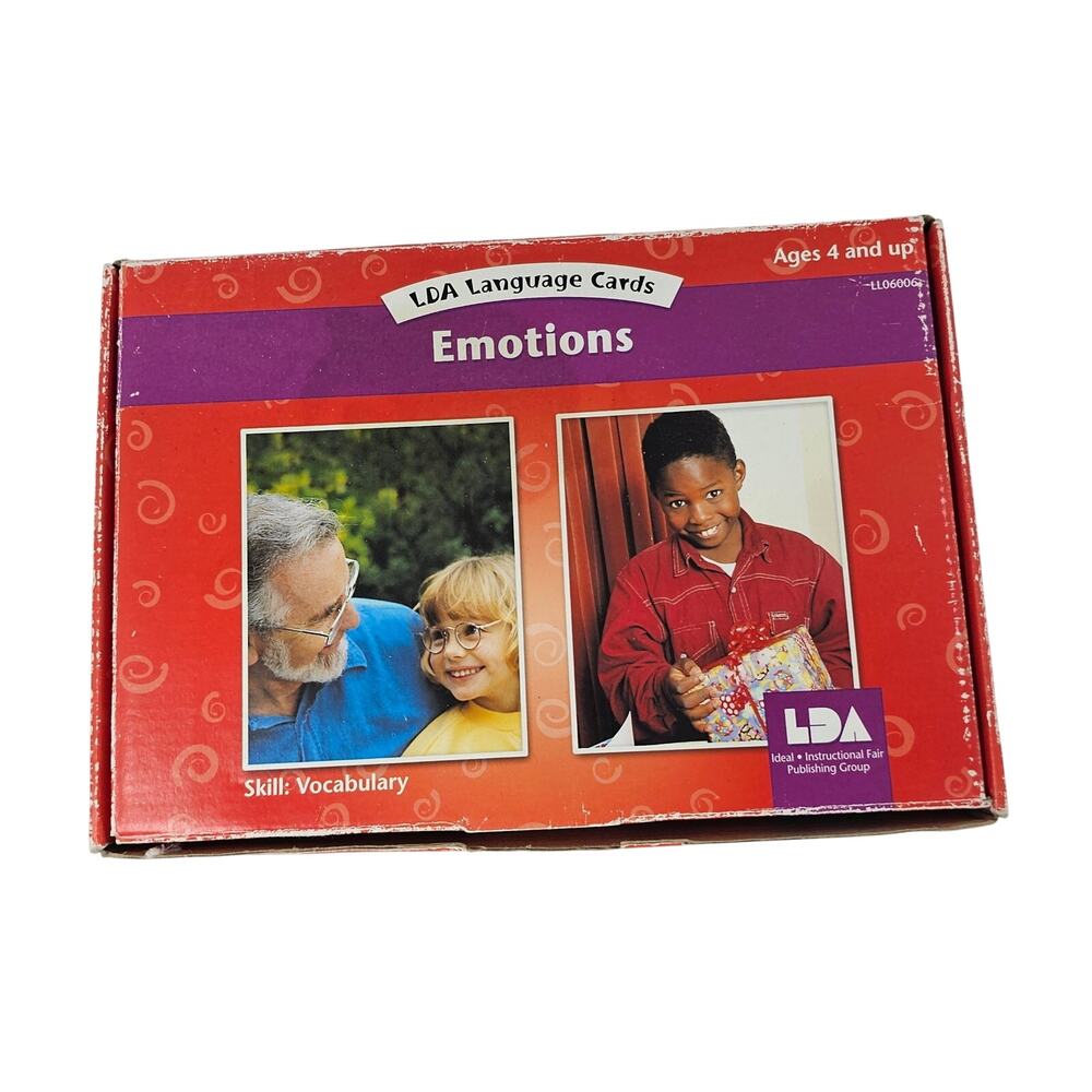 Vintage Language Skills Cards Educational Ephemera Emotions Early Learning LDA